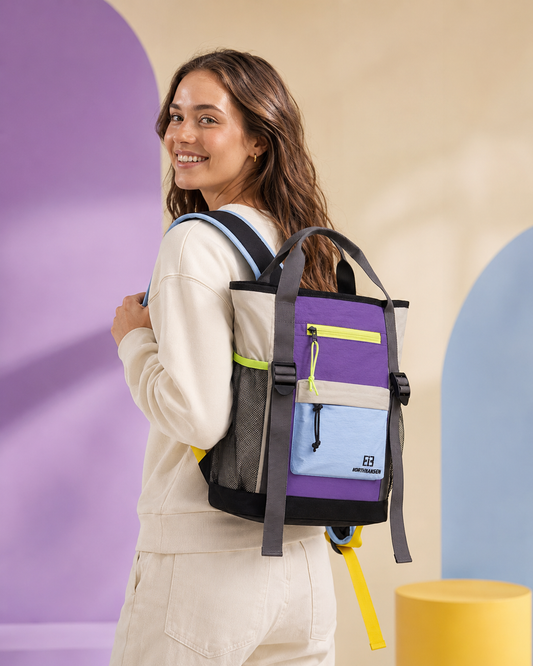 Sac à dos color-block léger coloré violet